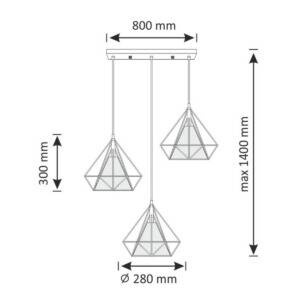 Lampa wisząca HIRA 3xE27