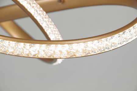 Efektowna lampa wisząca LED w kolorze złotym K-8237 z serii FONDI