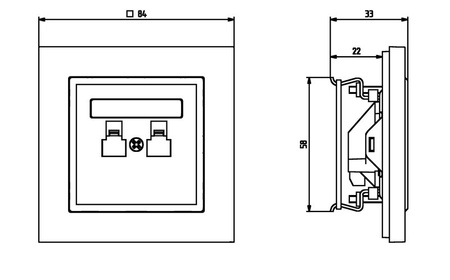 Ospel Sonata Kaszmir Gniazdo telefoniczne podwójne równoległe GPT-2RR/m/82