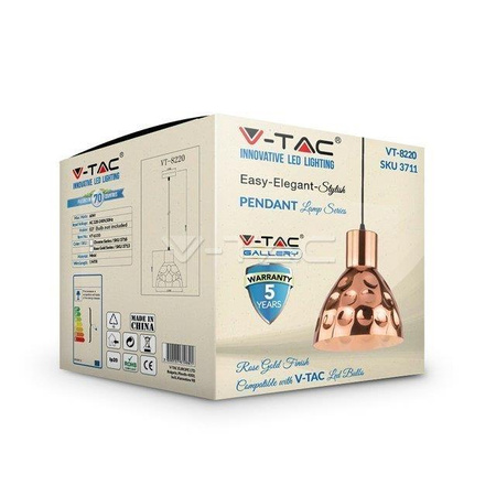 Oprawa Zwieszana V-TAC Różowe Złoto fi220 VT-8220 5 Lat Gwarancji