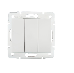 Włącznik potrójny podtynkowy LOGI biały
