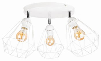 Lampa sufitowa biały plafon potrójny diament