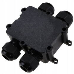 Poczwórna hermetyczna puszka kablowa 4-pinowa czarna