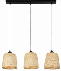 Lampa wisząca na listwie bambusowy 3xE27