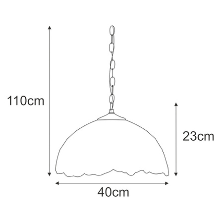 Lampa wisząca, dekoracyjny witraż z różyczkami K-P16835 z serii ROSE