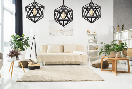Lampa wisząca metalowa czarna klatka 30cm Loft