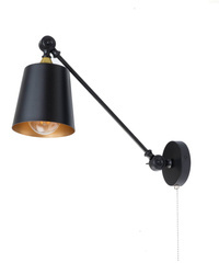 Kinkiet regulowany czarny metalowy LOFT z kablem1xE27