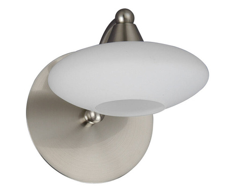 Lampa ścienna kinkiet 1X40W G9 satyna-nikiel+białe szkło ELISA 21-05857