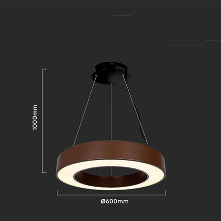 Oprawa Zwieszana V-TAC 50W LED TRIAC Brąz Corten fi.60cm VT-7760-C 4000K 6100lm