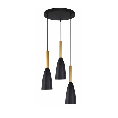 Solin 3 lampa wisząca talerz czarno/złota LP-181/3P BK/GD