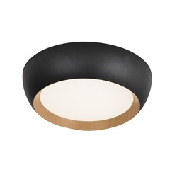 abruzzo lampa sufitowa plafon czarno drewniany klosz biały 14-24121