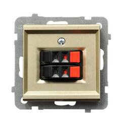 Gniazdo głośnikowe podwójne Ospel Sonata Szampański Złoty