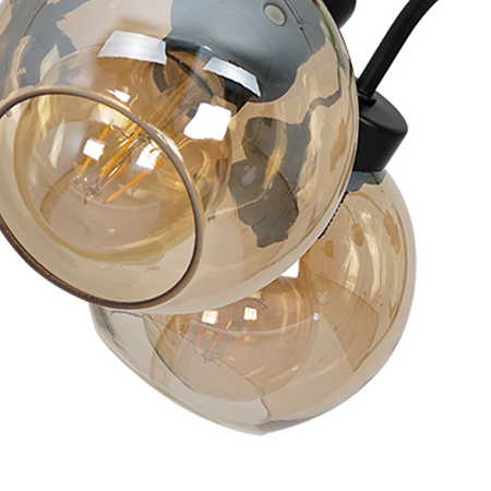 Szklana Lampa sufitowa SOFIA AMBER 5xE27