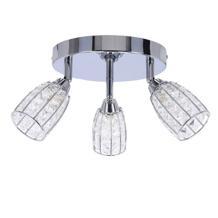 Shiba lampa sufitowa plafon chromowy 3x15w g9 klosz bezbarwny