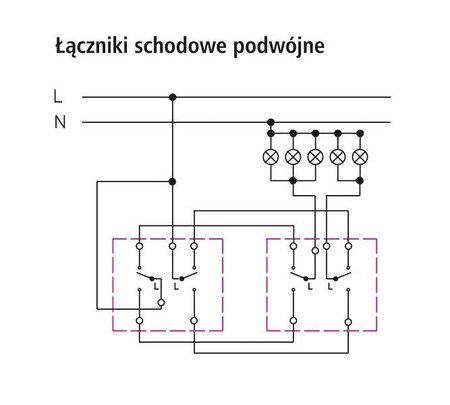 Łącznik podwójny schodowy Ospel Sonata Czekoladowy Metalik
