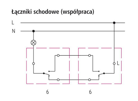 Łącznik schodowy z podświetleniem pomarańczowym Ospel Sonata Biała