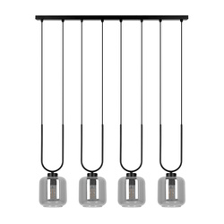Wyszukana lampa wisząca, cztery grafitowe klosze K-5587 z serii BONO