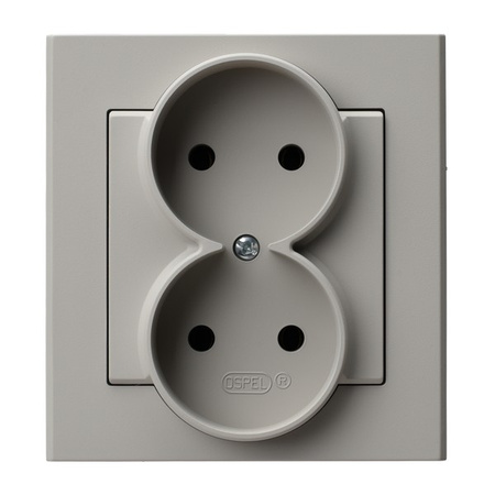 Ospel Sonata Kaszmir Gniazdo podwójne kompletne z ramką GP-2R/82