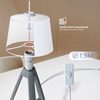 Lampa nocna stołowa E14 trójnóg biało szara