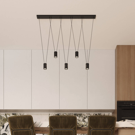 Lampa wisząca Toledo 5xGU10 czarna LP-432/5P BK