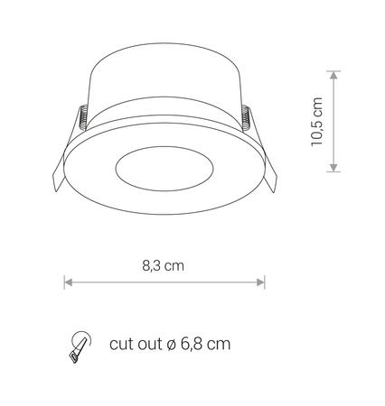 Nowodvorski Lampa punktowa podtynkowa czarna GOLF