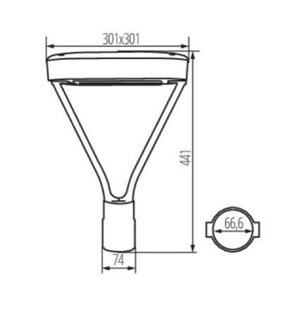 Kanlux Oprawa parkowa LED PARCOLI 30-50W CCT G