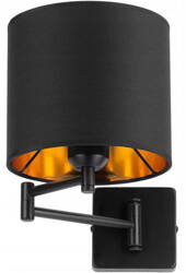 Kinkiet regulowany z abażurem czarny hotelowy