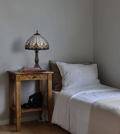 Elegancka, witrażowa lampka stołowa do salonu K-G121551 z serii SARGAN