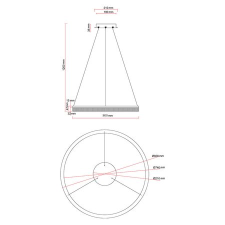 Light prestige Midway Cristal wisząca duża złota Triangle LP-033/1P L GD Cristal Triangle