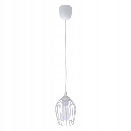 Lampa wisząca sufitowa OWAL LOFT druciana biała