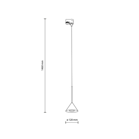 Tk Lighting TRACER CONO MINI BLACK lampa wisząca 1xE27