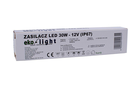 Zasilacz hermetyczny do LED 30W IP67