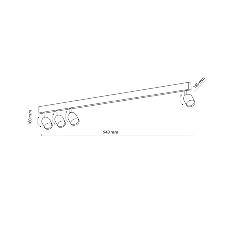 Lampa sufitowa TOP Black 4xGU10