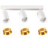Lampa ścienno-sufitowa MARIBEL 3 GU10 biała + złote pierścienie