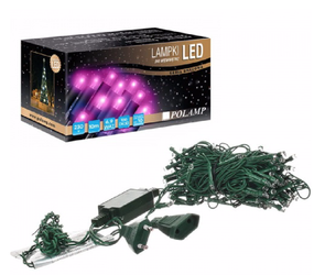 Lampki choinkowe LED wewnętrzne 100 LED 10mb IP20 różowe