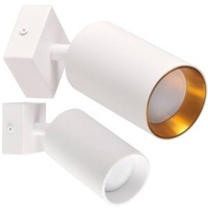 Lampa ścienno-sufitowa MARIBEL 1 GU10 biała + złoty pierścień