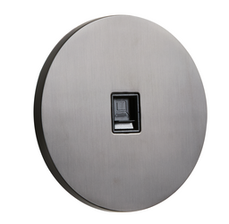 Gniazdo RJ45 podtynkowe okrągłe metalowe TOGGLICA ROUND grafit szczotkowany