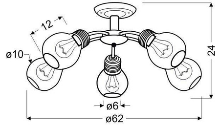 Lampa sufitowa DANI WHITE/GOLD 3xGU10