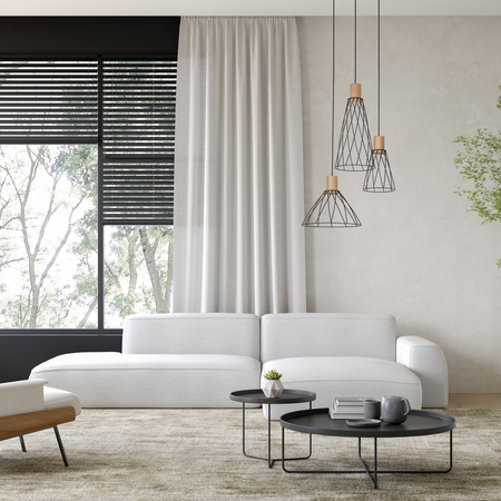 Lampa wisząca MODESTO Wood Sosna 3xGU10 koło