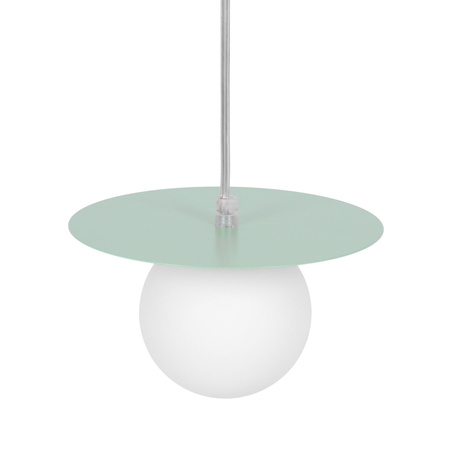 Szałwiowa lampa wisząca z białą kulką fi10 cm K-5450 z serii ROBIN