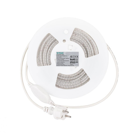 Taśma LED 230V V-TAC RĘKAW IP65 120LED/m 10,5W/m Rolka 10mb VT-2835 121-10M 6500K 1000lm