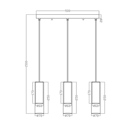 Light prestige Manacor 3 linia wisząca złota LP-232/3L GD