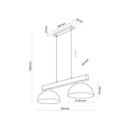 OSLO SABIA LAMPA WISZACA 2XE27