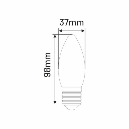 Żarówka LED C37 E27 4W ŚWIECA 320lm 3000K INQ