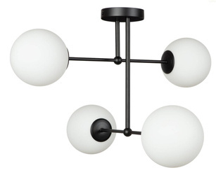 Lampa sufitowa czarna Milano Tower 4xE14 mleczne kule