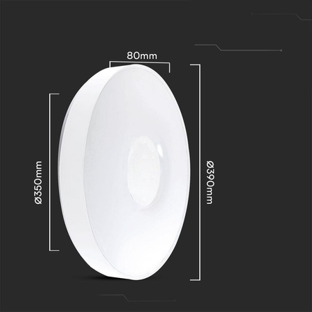 Plafon V-TAC 20W/40W VICTORY fi.39cm CCT Pilot TIMER VT-8565 3000K-6500K 4000lm