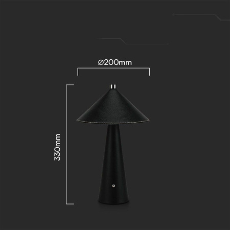 Lampka Biurkowa Nocna V-TAC 3W LED 33cm CCT Ładowanie USB-C Ściemnianie Czarna Skóra 