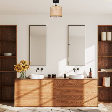 Lampa sufitowa regulowana juta abażur Natural boho 1xE27