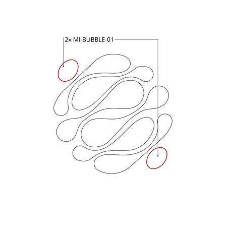 Oprawa MI-BUBBLE-01, zwieszana, 17W, 3000K, bez zasilacza, 24VDC, IP20, czarny anoda