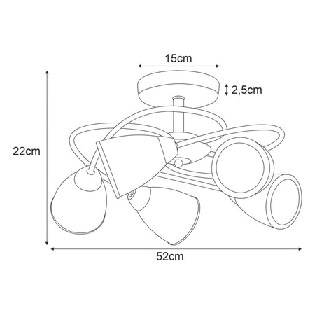 Lampa sufitowa K-JSL-6059/5 CHR -PLATO II